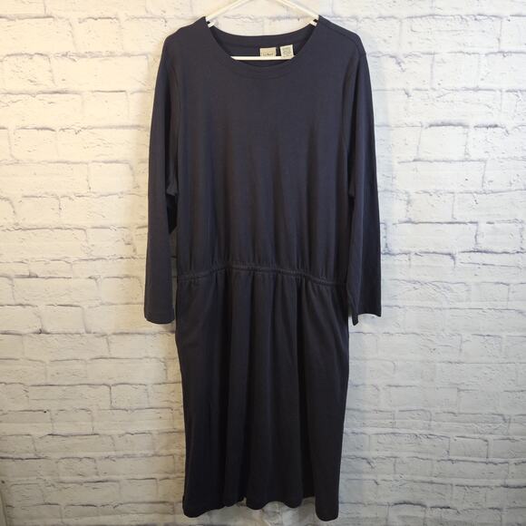 L.L. Bean Dresses & Skirts - L.L. Bean Midi Dress Blue Size 2x Elastic Waist Comfy